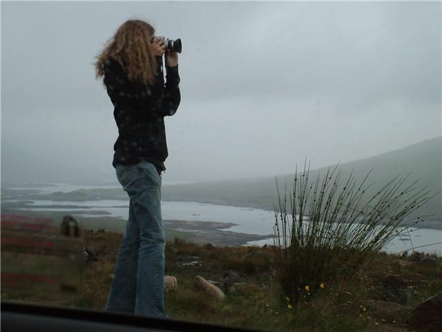Ingrid researching her debut solo show, Landscape and Other Marks, at Loch Loyne, 2008